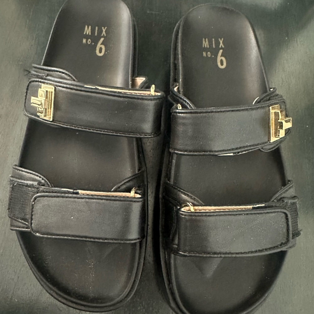 Mix No. 6 Black Slide Sandals